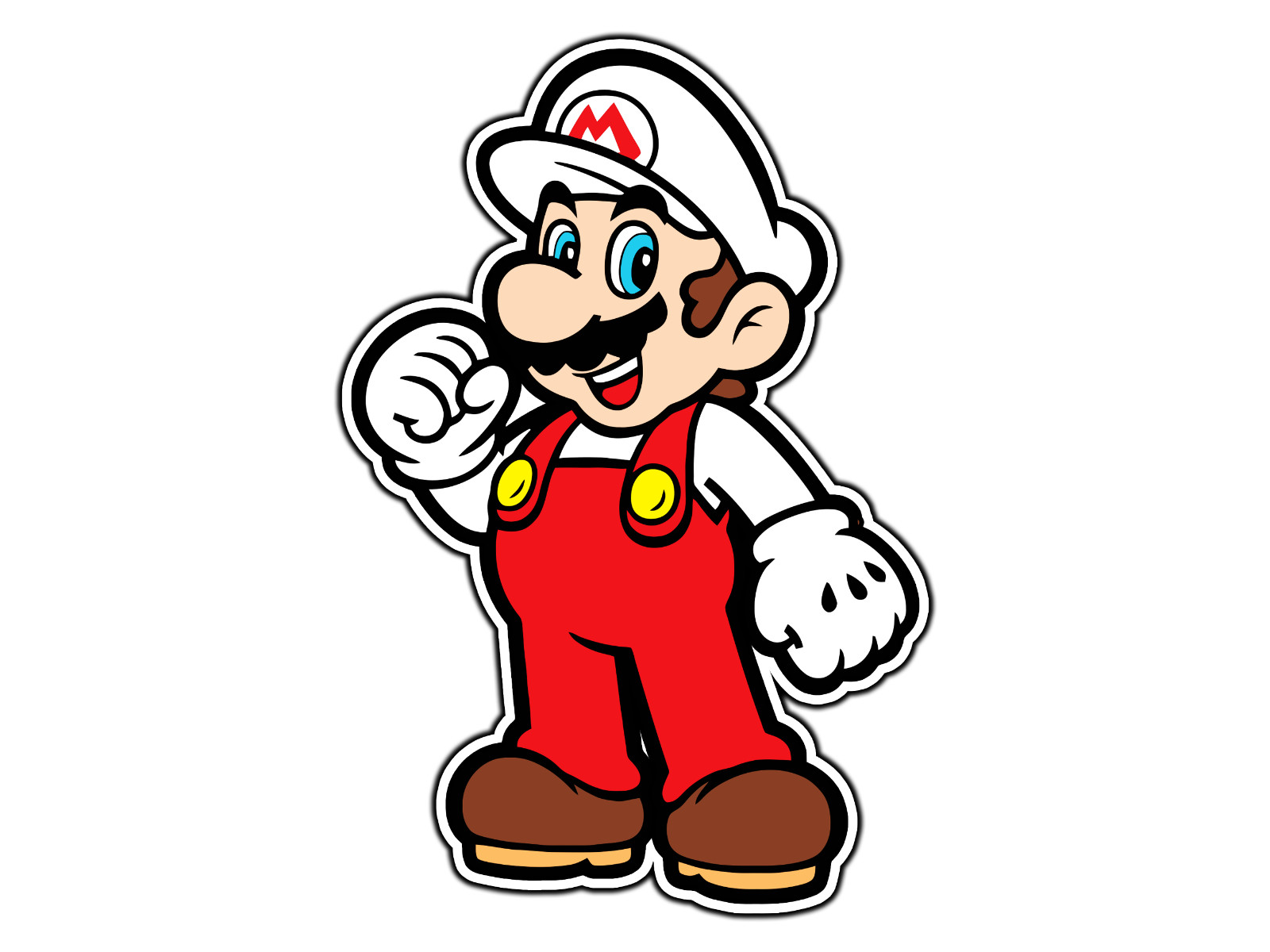 Fire Mario 2D Mushroom Kingdom Sticker Waterproof Vinyl Decal Die-Cut Car