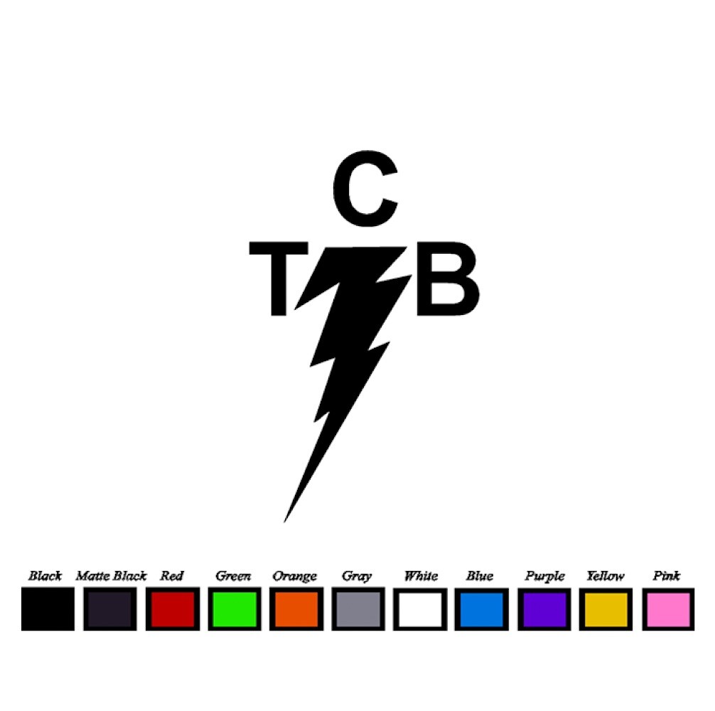 TCB LOGO Vinyl Decal Sticker Emblem Side Stickers Car Truck Window 4" 6" 8"