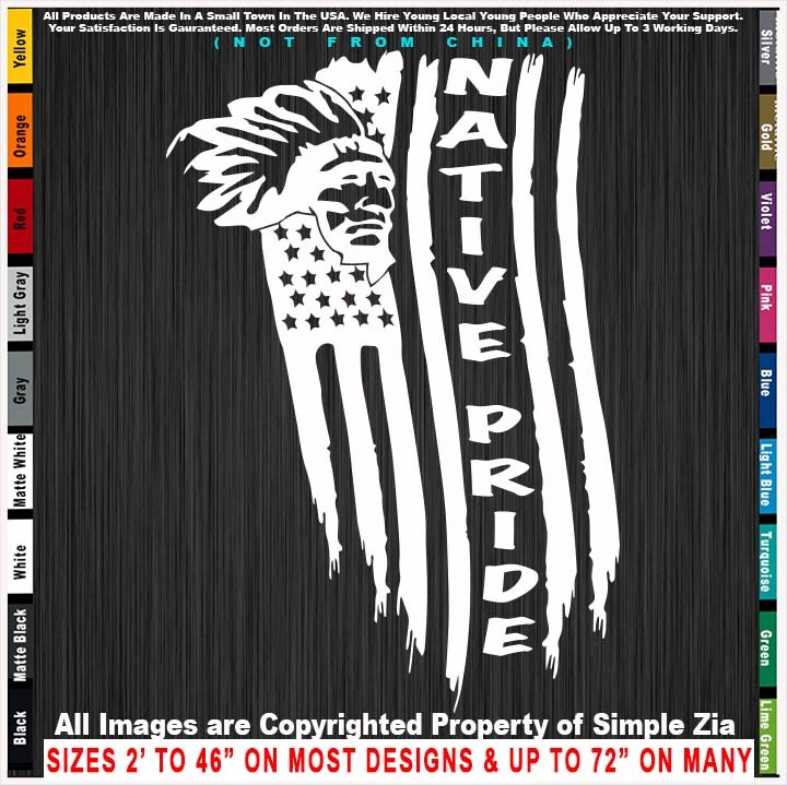– Native American Tattered Flag Chief Apache Navajo Pueblo Hopi Zuni Sticker Dec