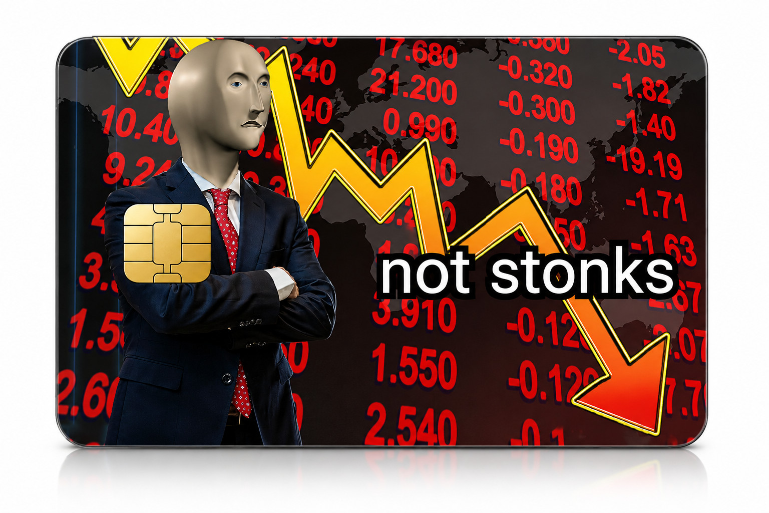 Credit Card Debit Card Skin Funny Meme Not Stonks Cover Waterproof