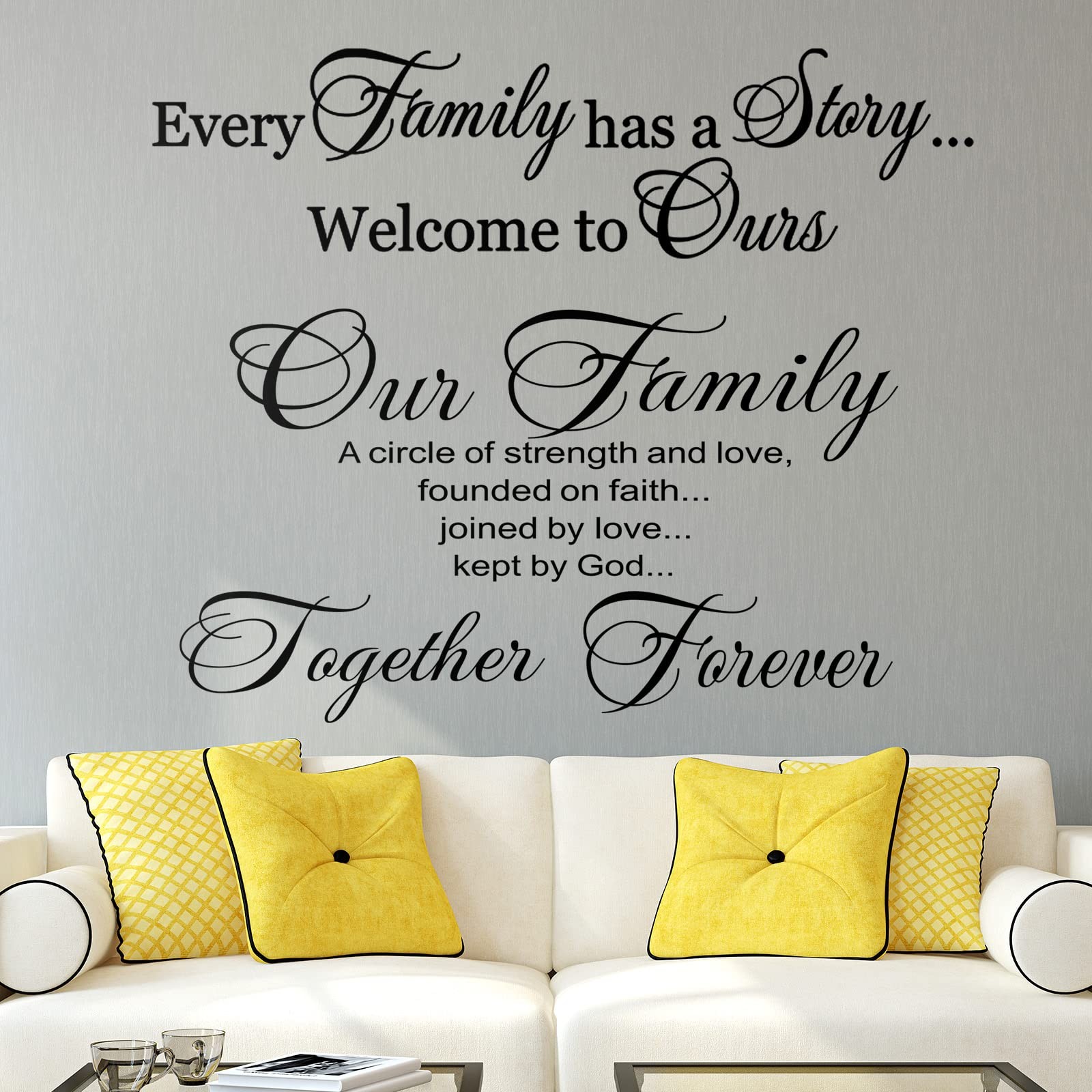 2 Pcs Wall Stickers for Living Room Decor Sticker Family Small, Basic