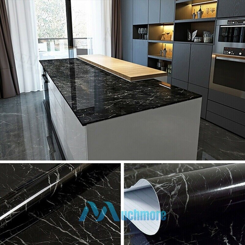 10ft Self Adhesive Wallpaper Roll Marble Paper Peel & Stick Kitchen Countertop