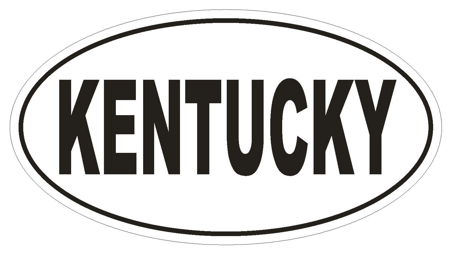 Kentucky Oval Bumper Sticker or Helmet Sticker D2333 State Euro Oval