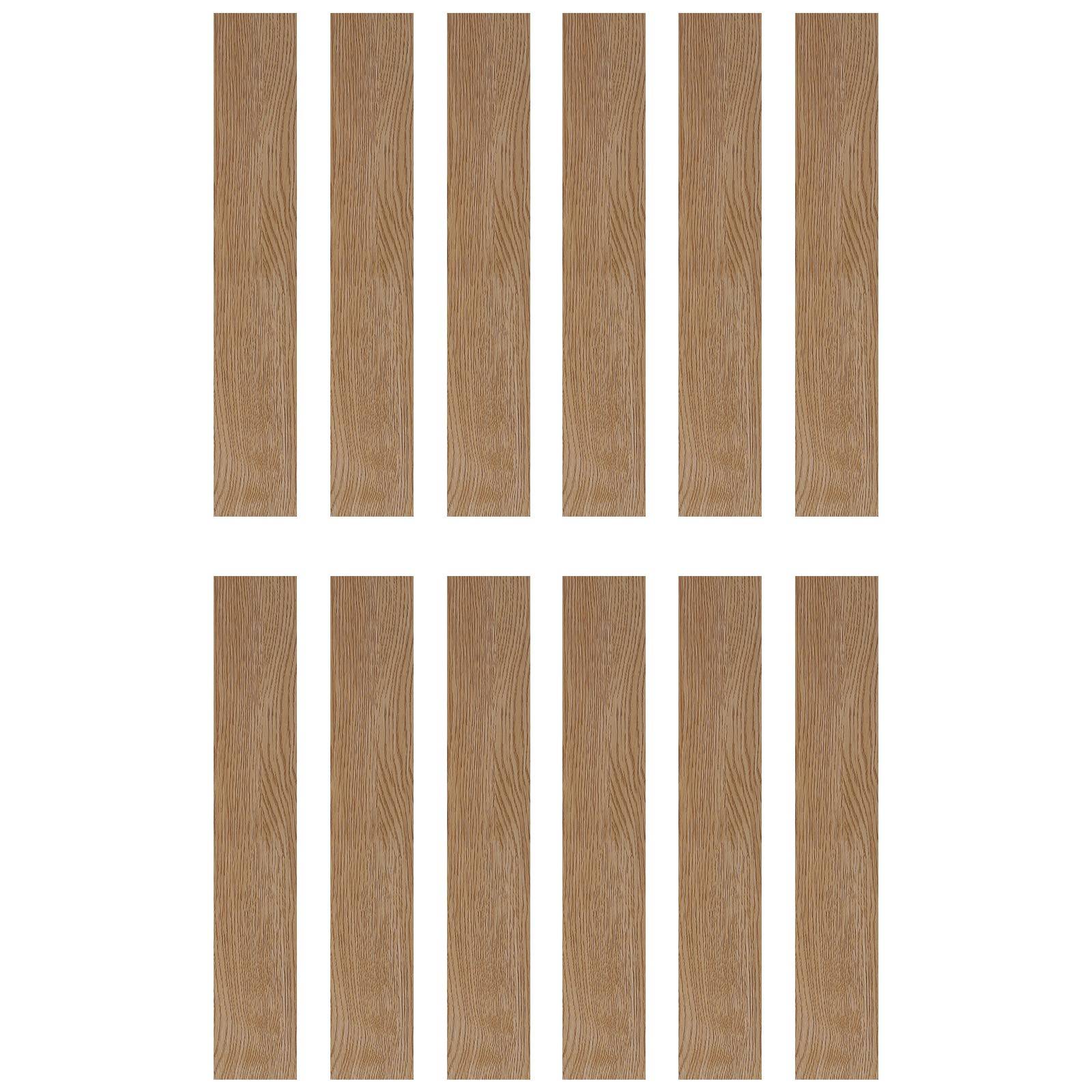 12pcs 36×6" PVC Wood Floor Adhesive Tiles, Light Grey