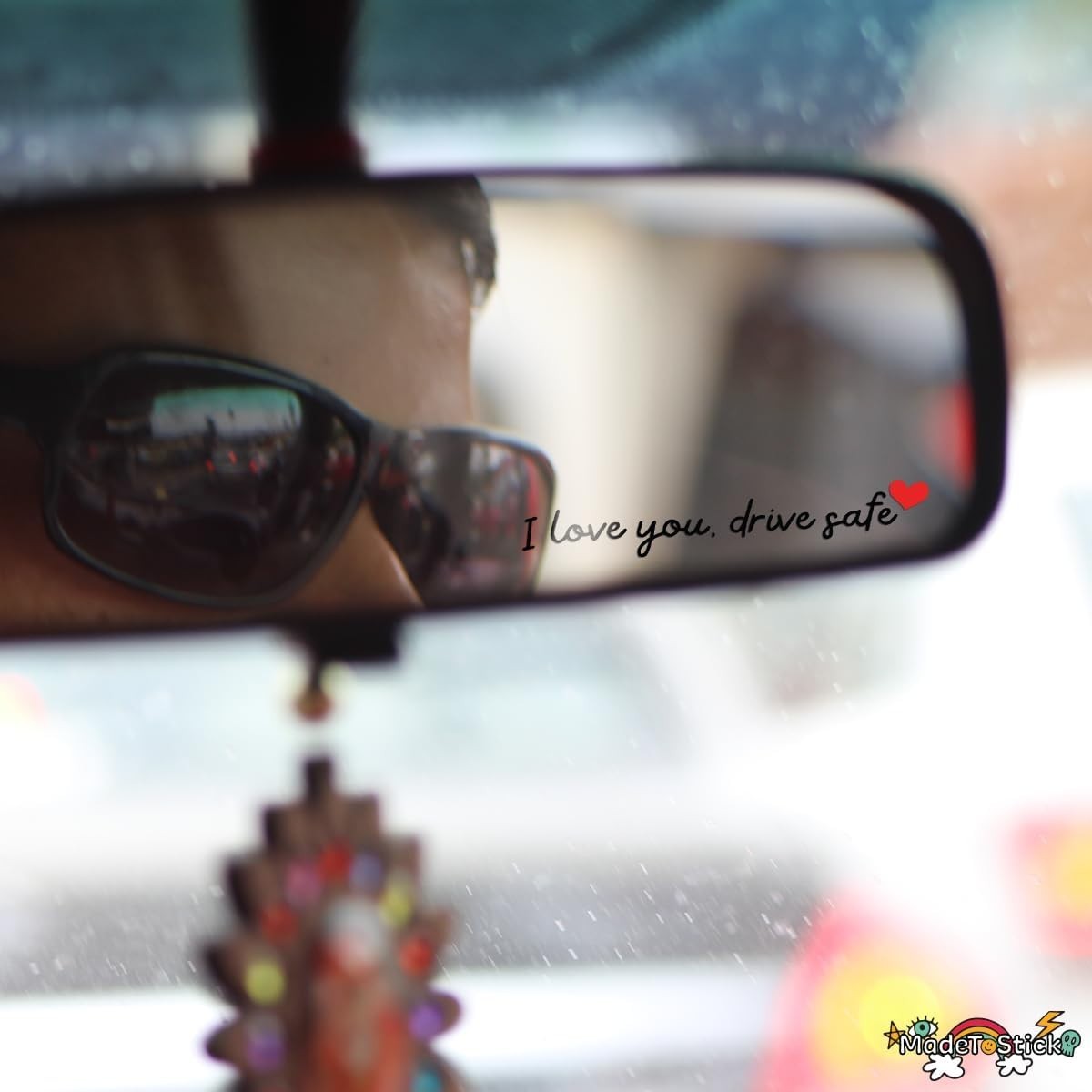 I Love You Red Heart 0.67" x 4.3" Sticker Vinyl Decal 4-Pack
