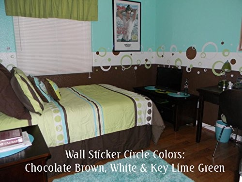 Black Wall Vinyl Sticker Decal Circles, Rings, Dots 25+pc 11in Large Home Décor