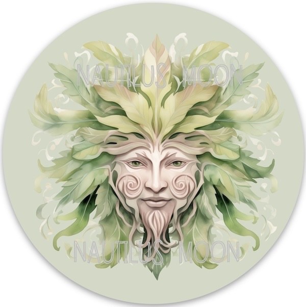 Fantasy Green Man /Green Person Vinyl Sticker 3" Circle – Free Shipping