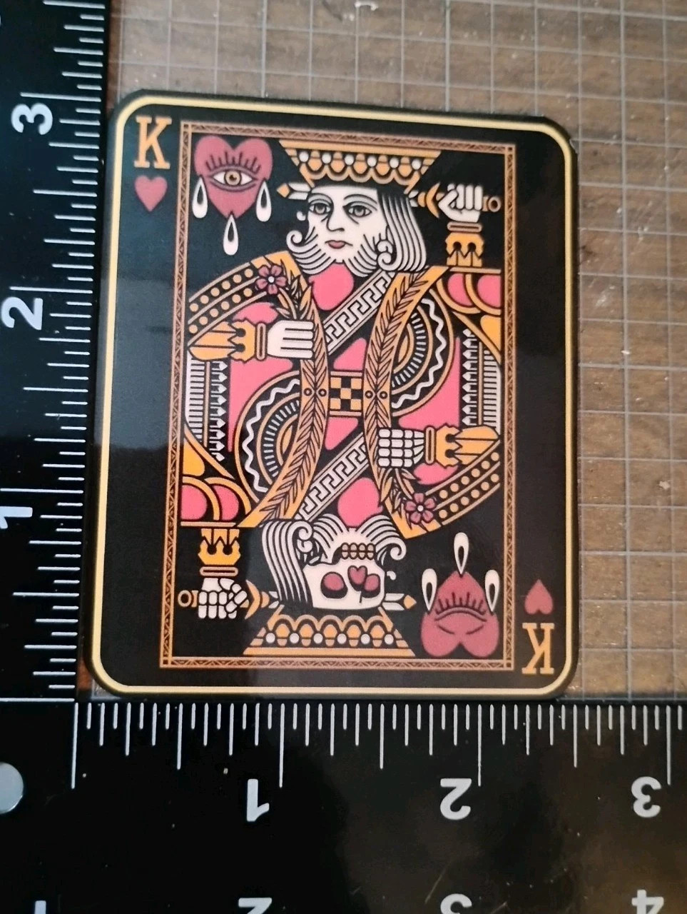 Gothic Style King Of Hearts Poker Playing Card Vinyl Decal Sticker