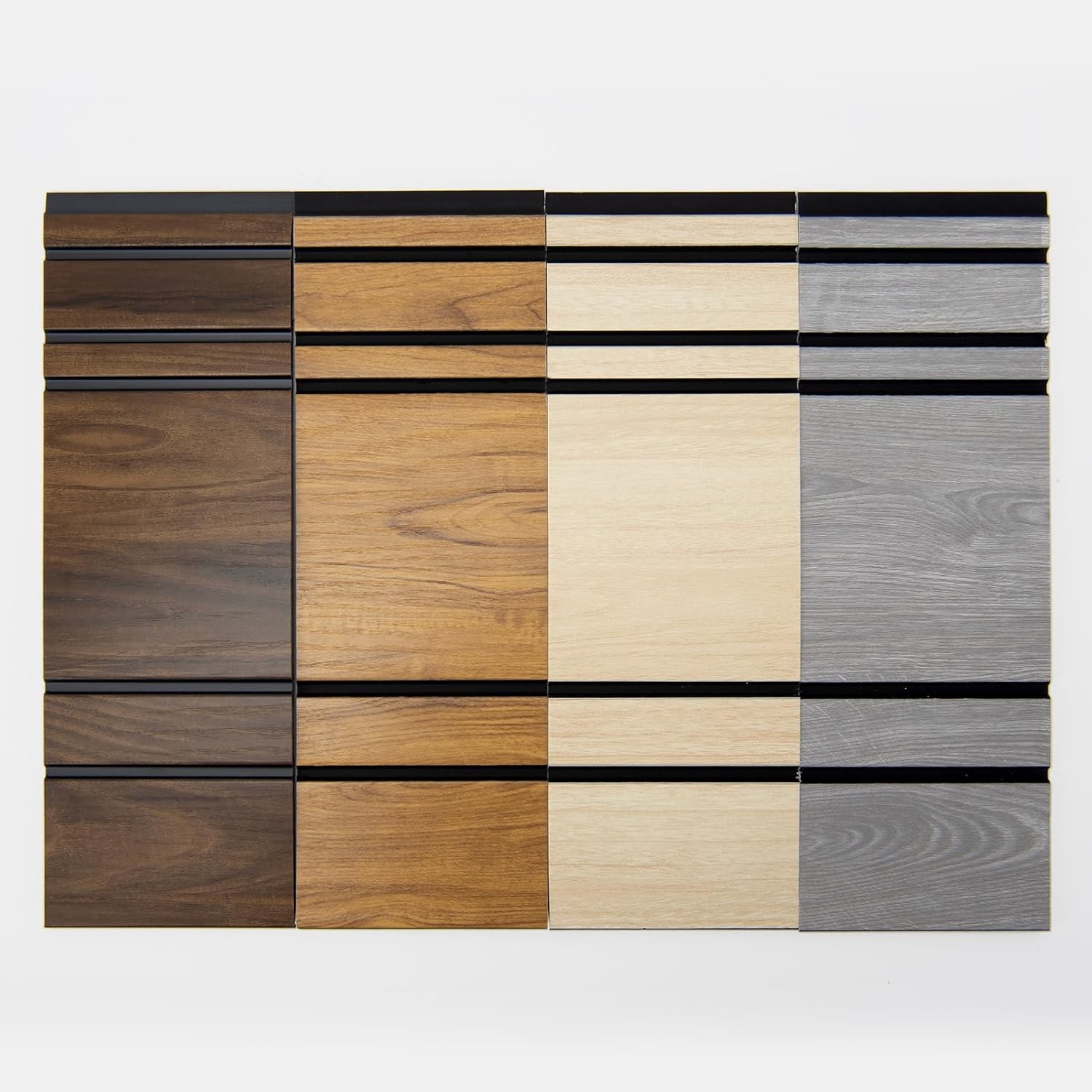 4-Pack Glue-On Wall Panels Wood Grain Texture Interior Wall Decor 104"x12"