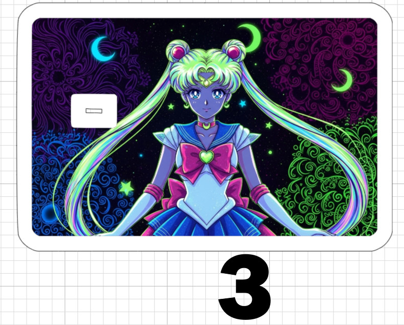 Acid Trip Sailor Moon ATM Debit Credit Card Skin Sticker Anime Cartoon Star US