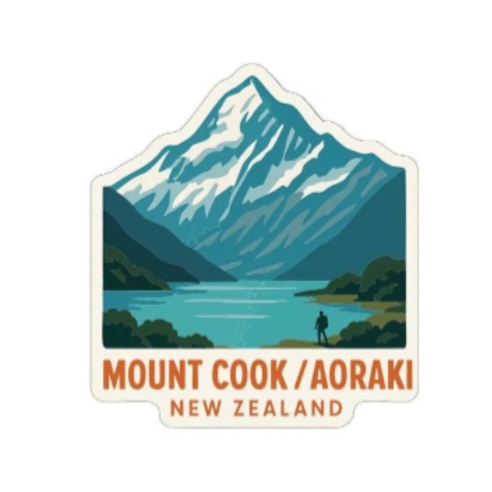 Mount Cook Aoraki New Zealand Iron On Heat Transfer Vinyl HTV Die-Cut Symbolic