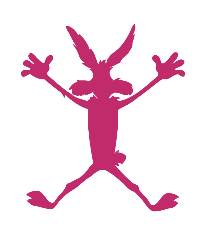 Wilie E Coyote Splat Car Dent Decal Die Cut Vinyl Made in USA