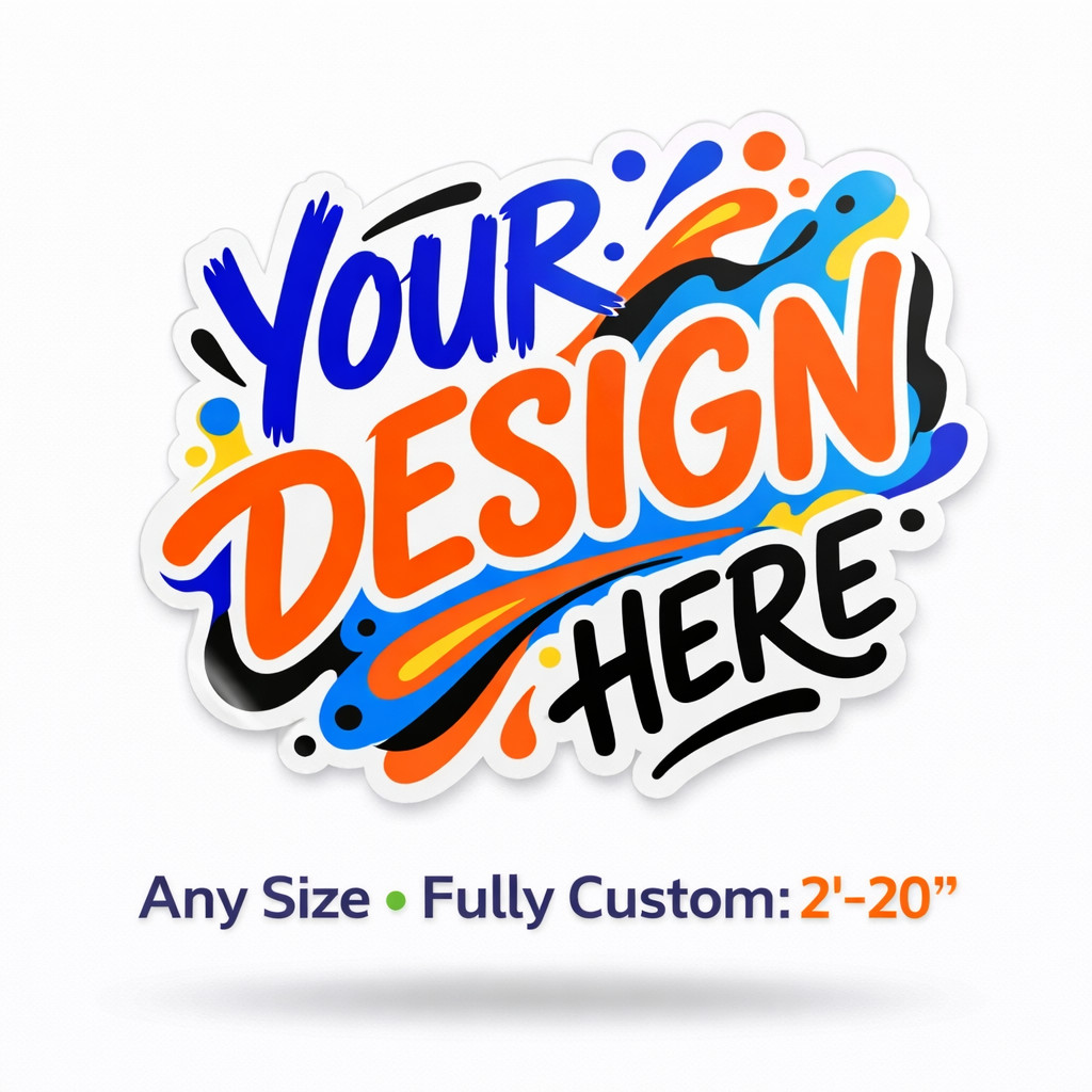 Custom Printed Vinyl Stickers Die Cut Logo Outdoor Waterproof UV Resistant 2"–20