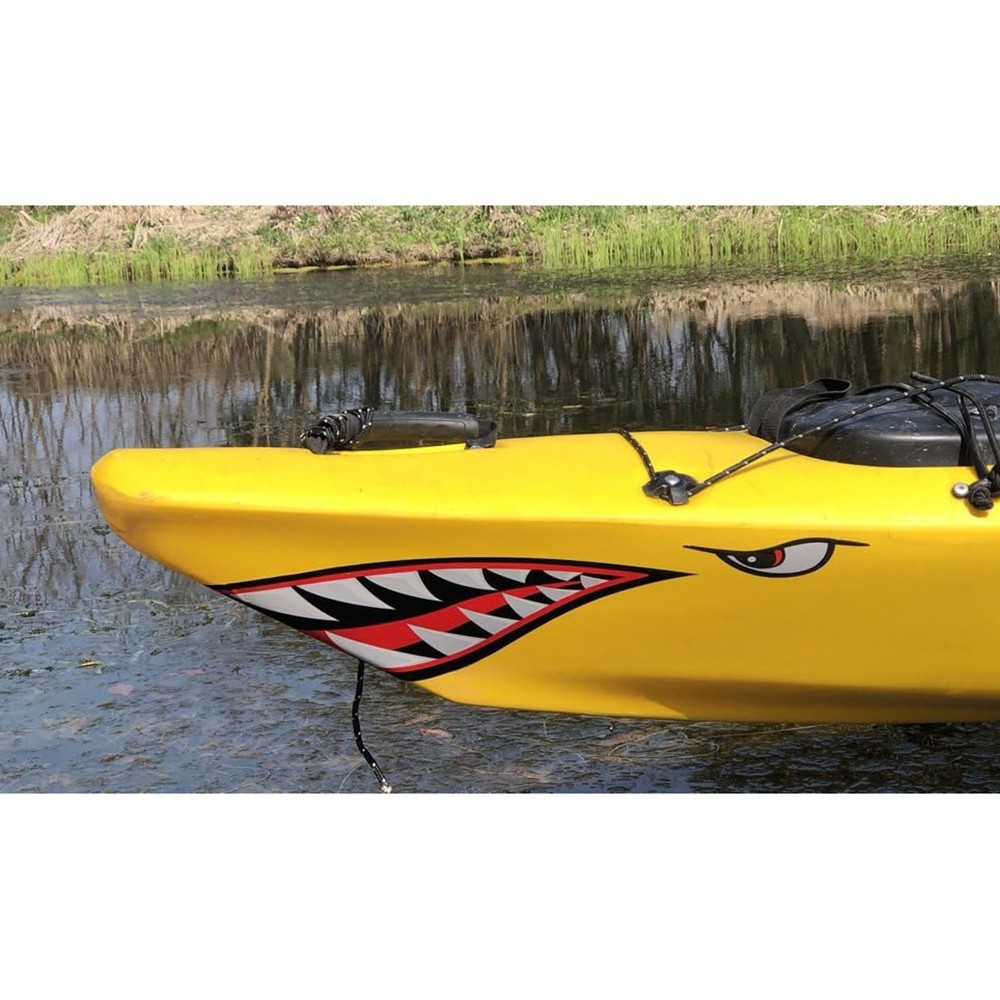 2 Shark Teeth Mouth Reflective Decals Graphics Sticker for Kayak Canoe Car Truck