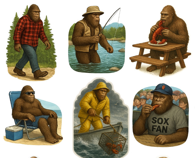 20 Sasquatch / Bigfoot "in his natural environment" funny stickers waterproof