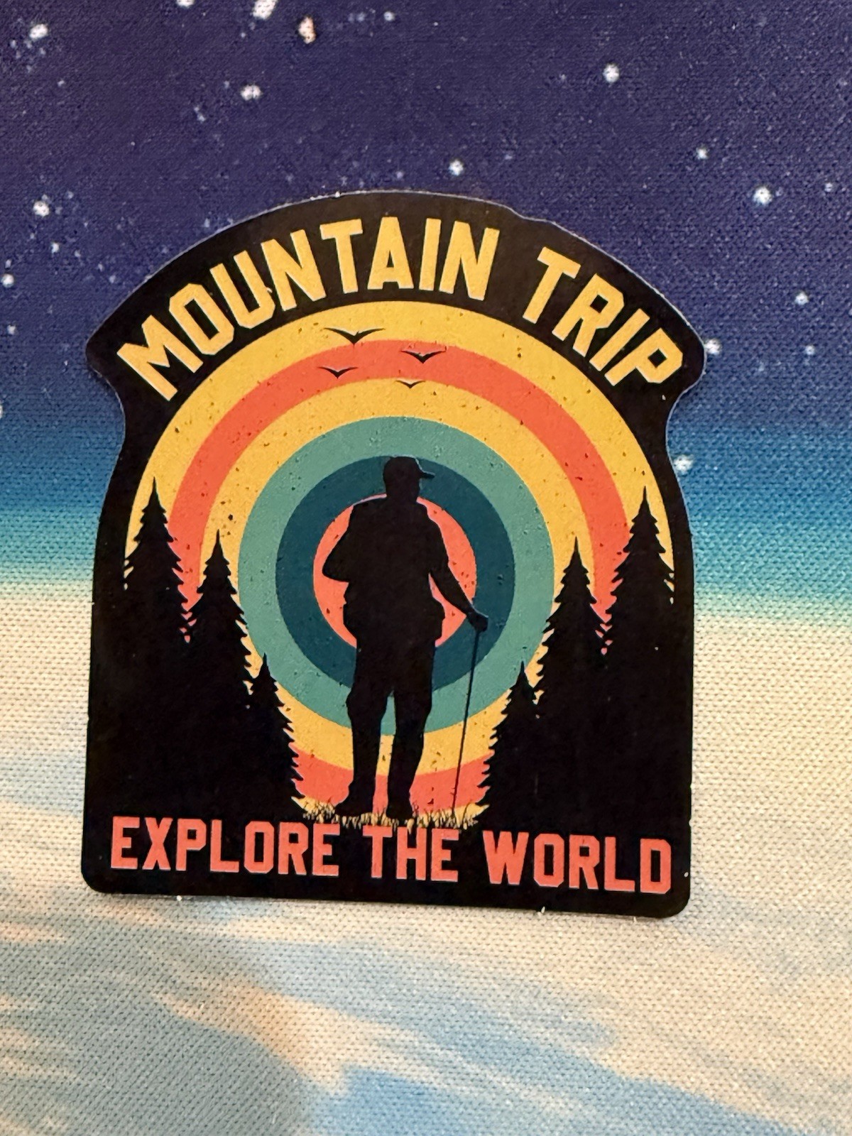 Outdoors Hiking Camping Adventure Nature Mountain Forest Trail Sticker Decal