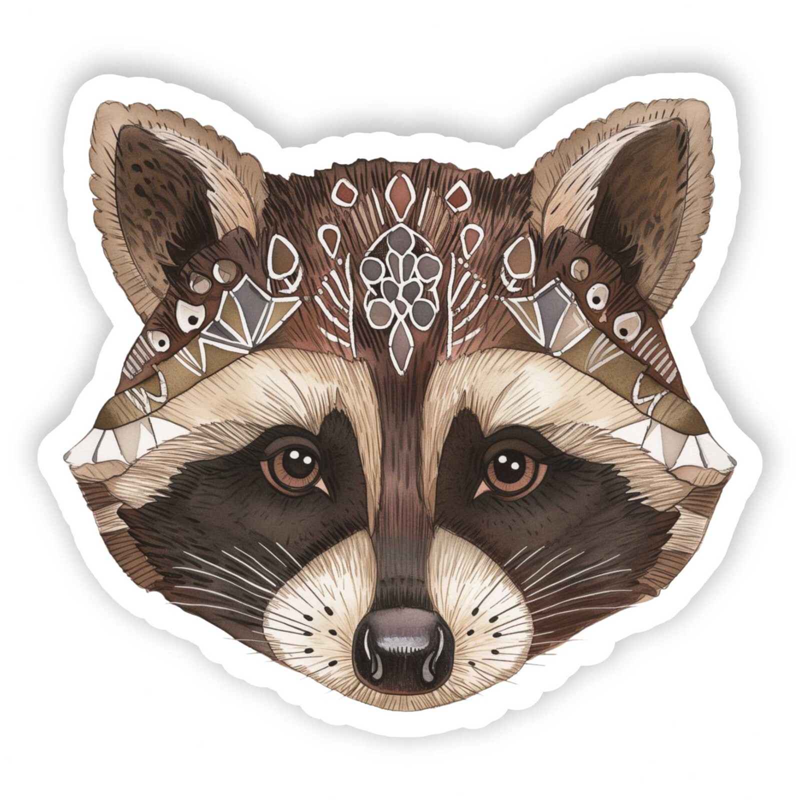 Raccoon Vinyl Sticker, Water Resistant, Water Bottle, Laptop, Indoor use