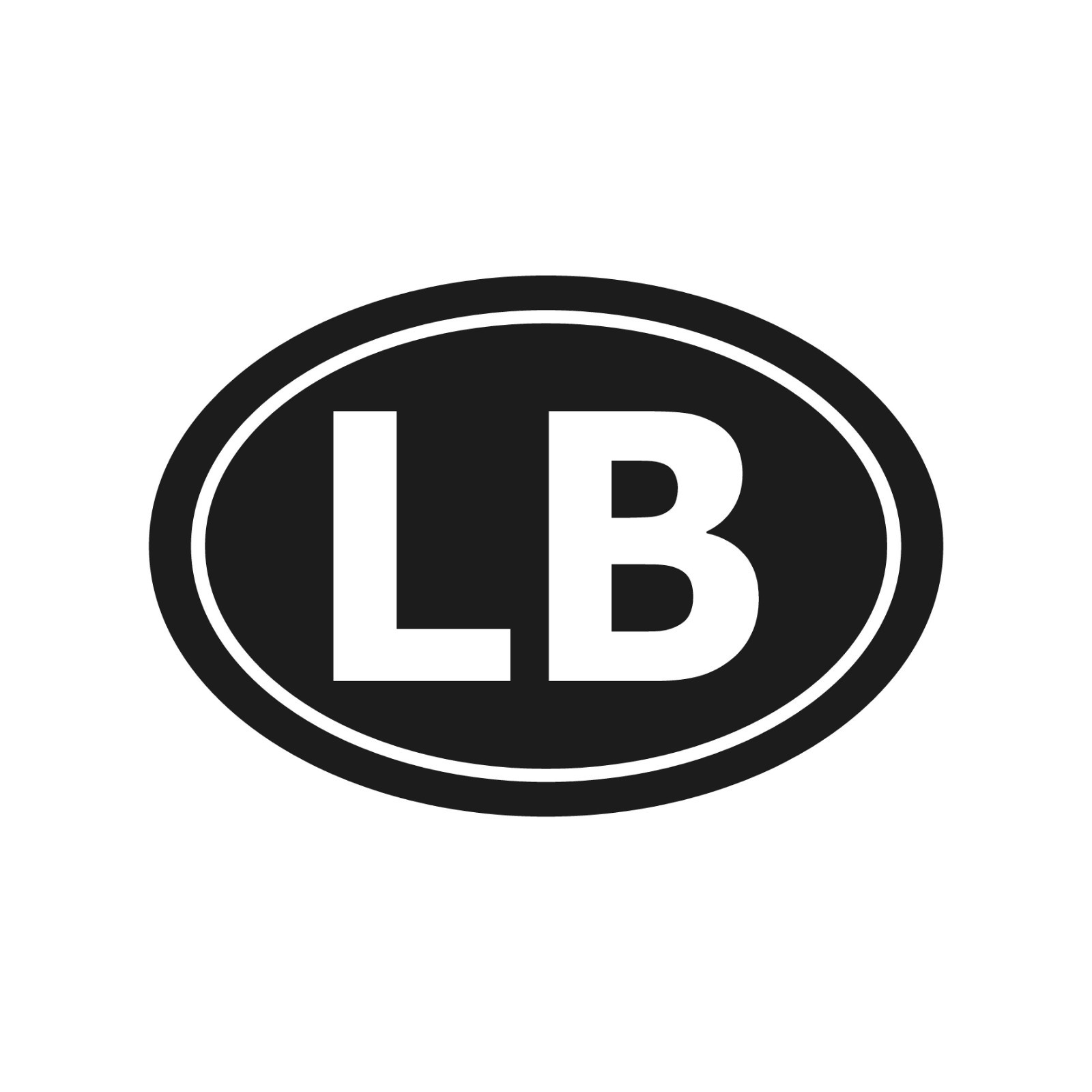 Lebanon LB country initials Vinyl Decal Oval LB Sticker