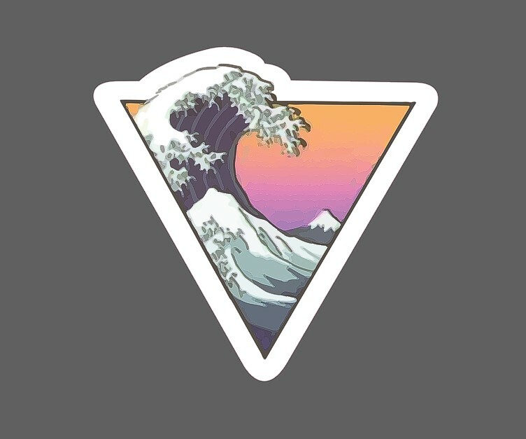 Wave Sticker Triangle Sunset Waterproof – Buy Any 4 For $1.75 Each Storewide!