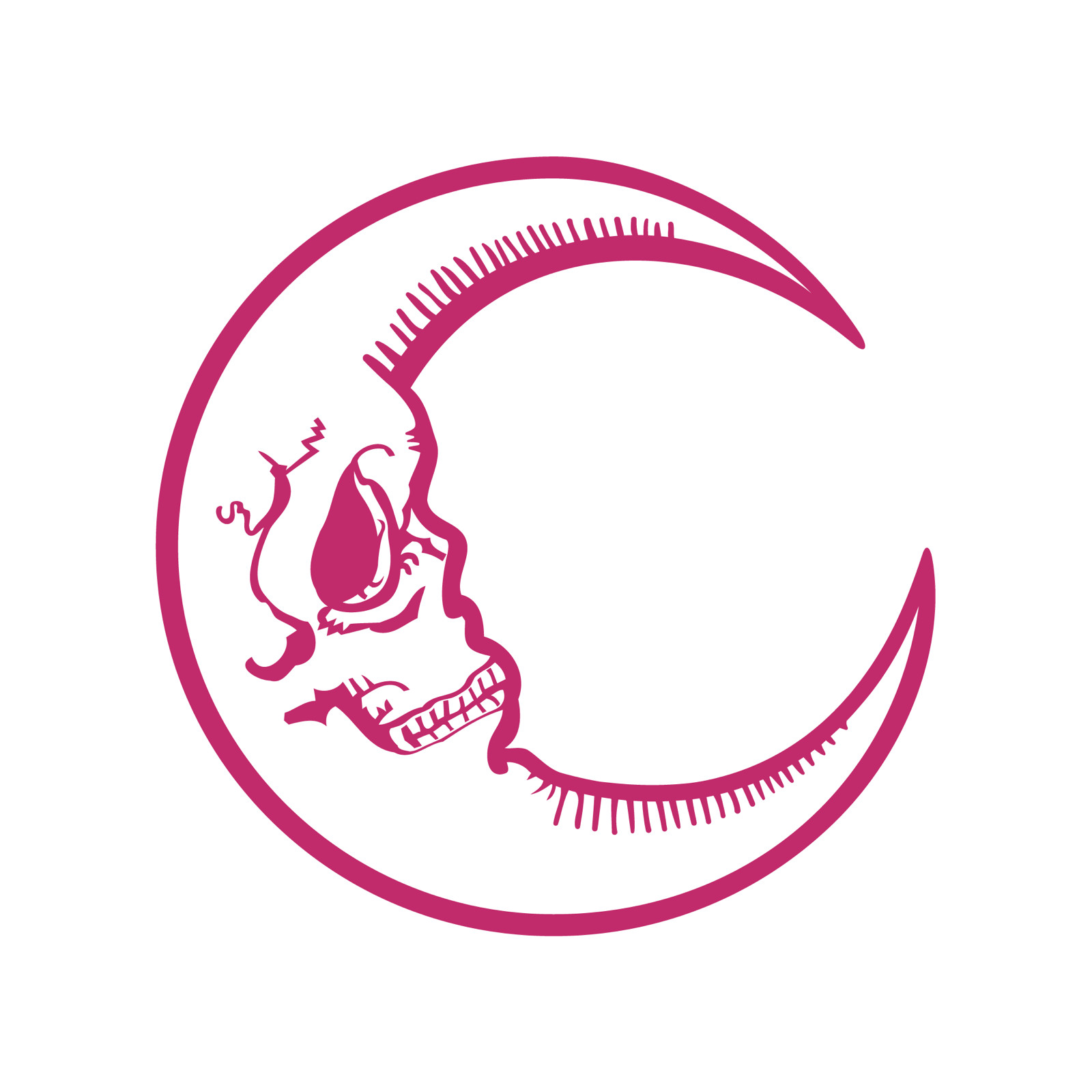 Crescent Moon Skull Made in USA Multiple Color Options & Sizes Avail Cars-6+yrs