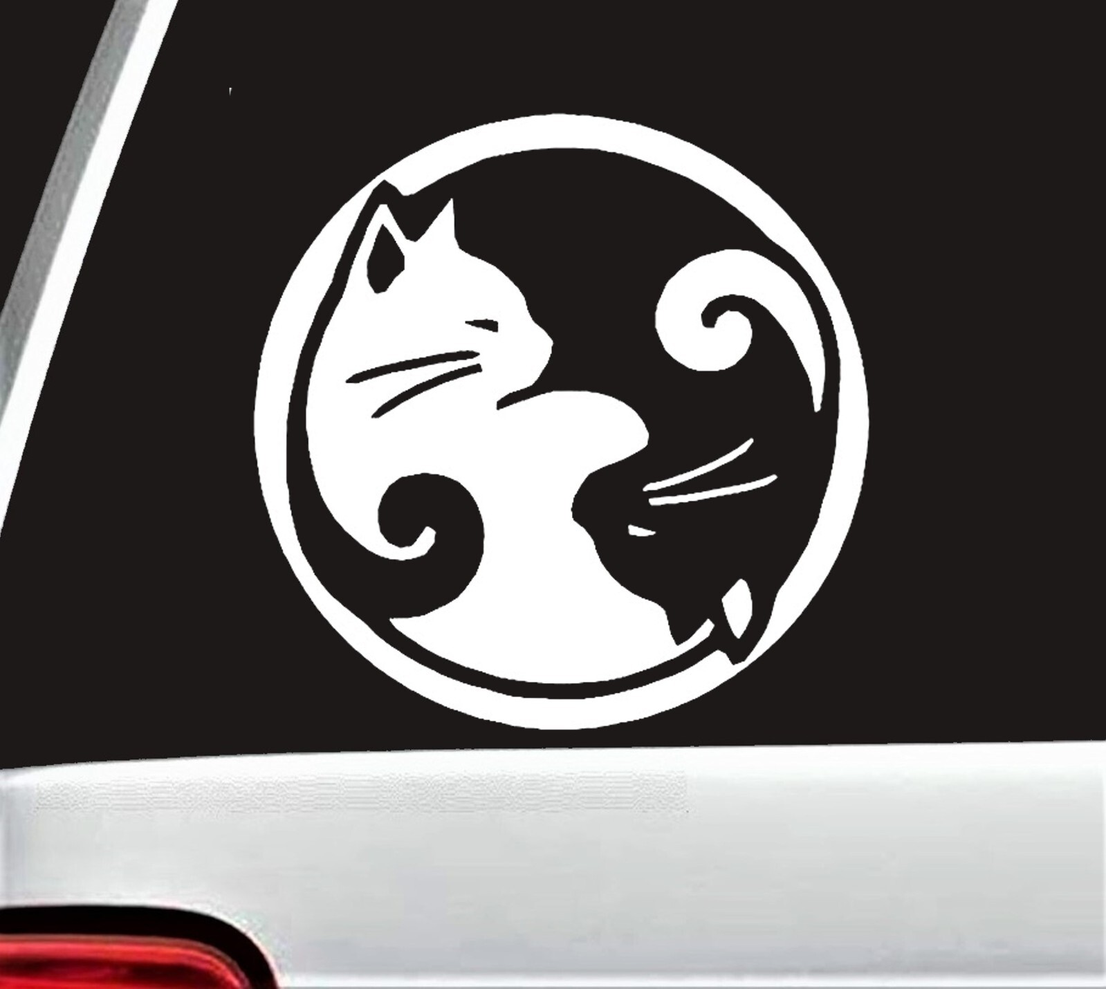 Cat Yin Yang Decal Sticker for Car Truck SUV Van Laptop Mirror Surface Art B1126