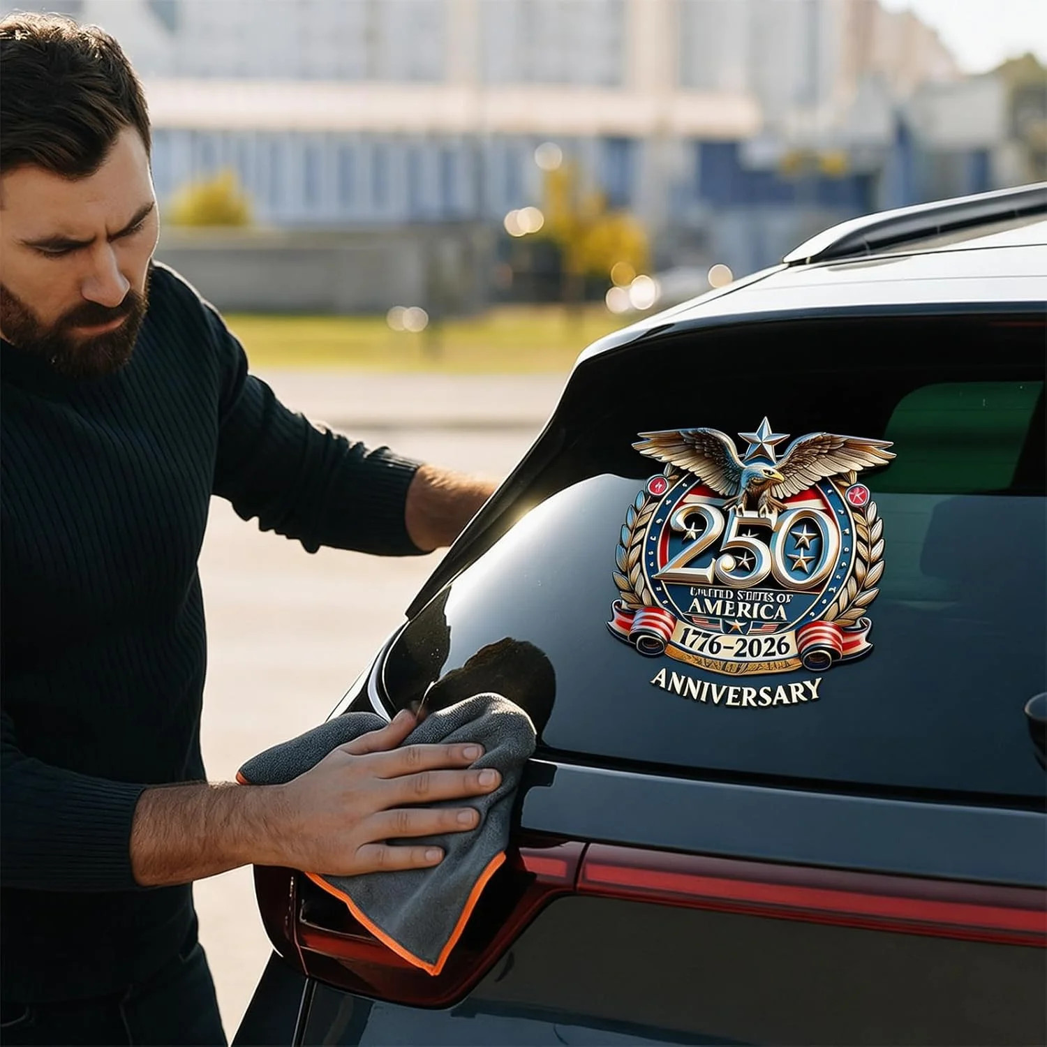 4 pcs 250th Anniversary USA Car Decal Sticker,1776-2026 Patriotic Colorful FAST