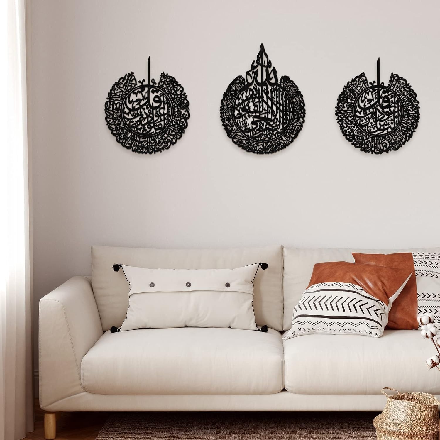 Islamic Wall Decor 3 Pieces Wooden Calligraphy Art for Home Bedroom