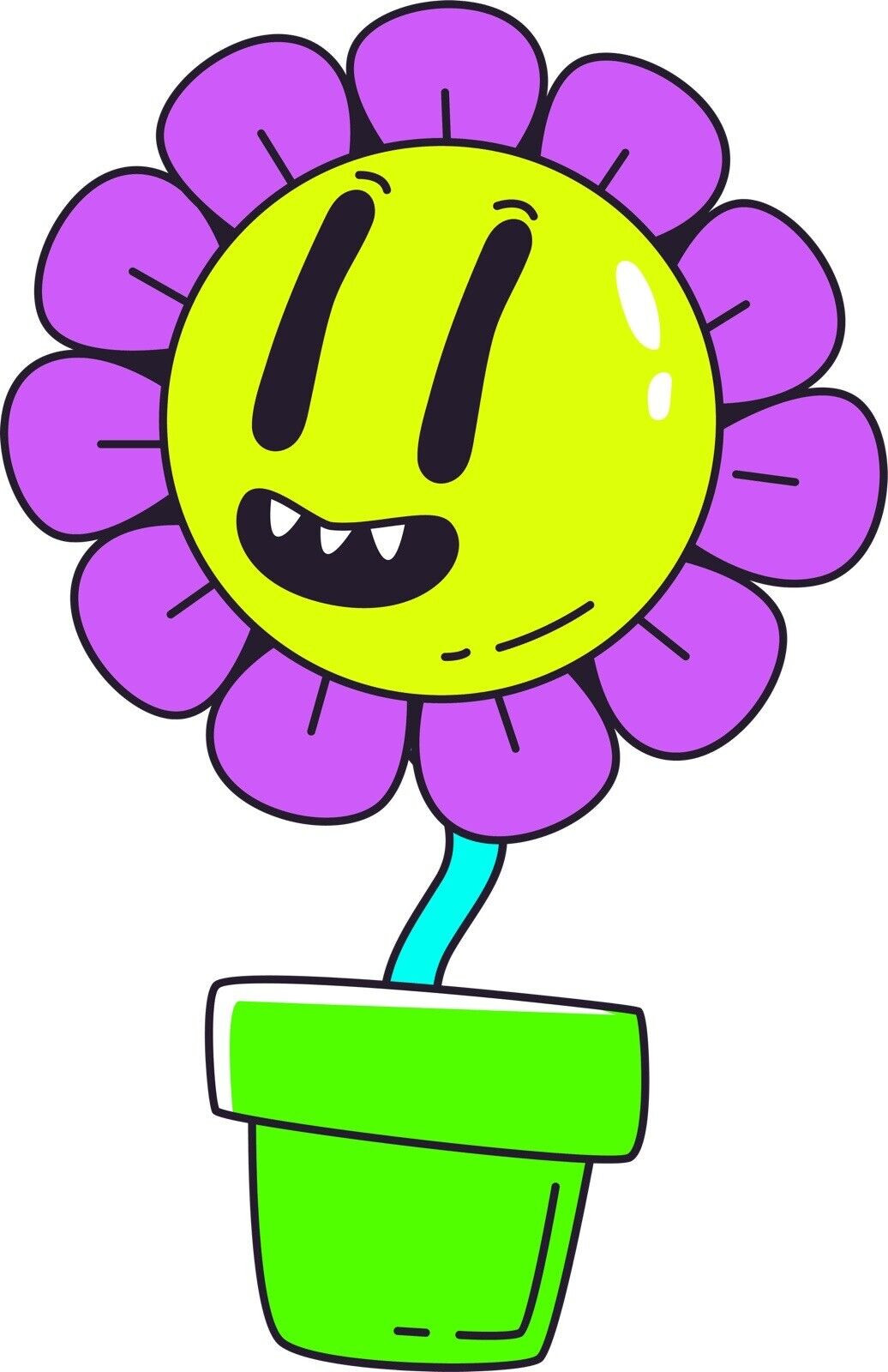 Trippy Smiley Flower Sticker Decal
