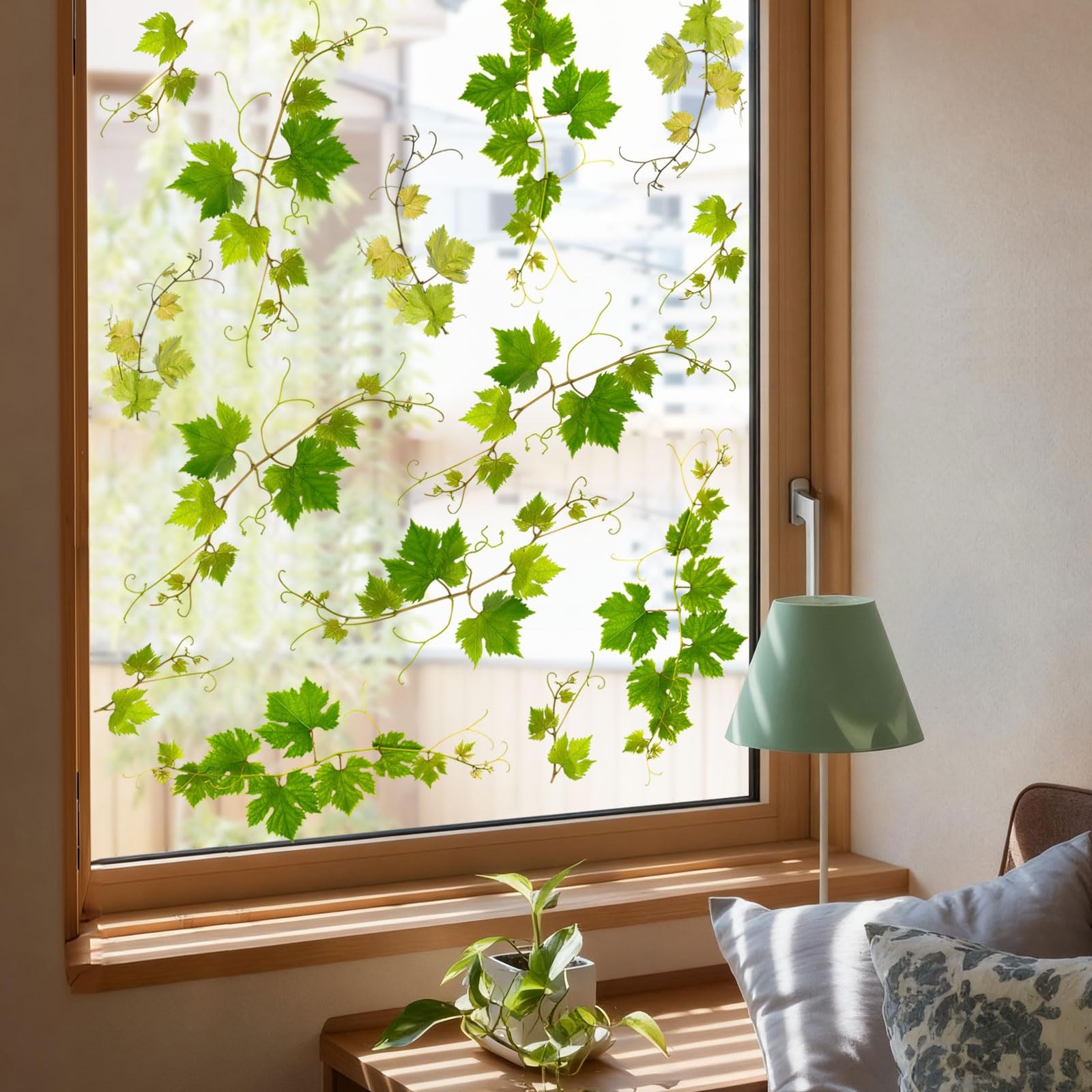 Supzone Green Vine Static Window Clings – Spring 11.8 x 23.6 inches,