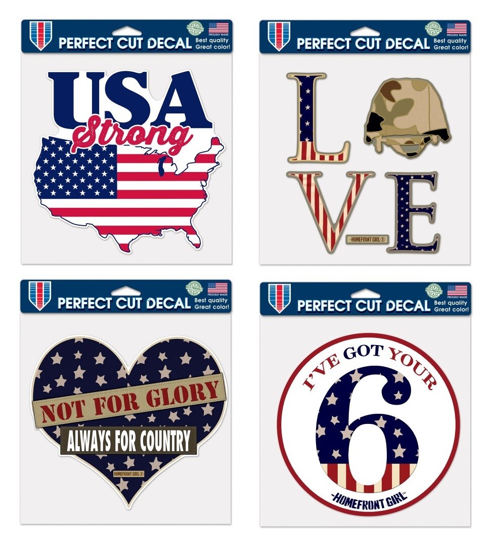 American Patriotic 8" x 8" Perfect Cut Car Window Decal