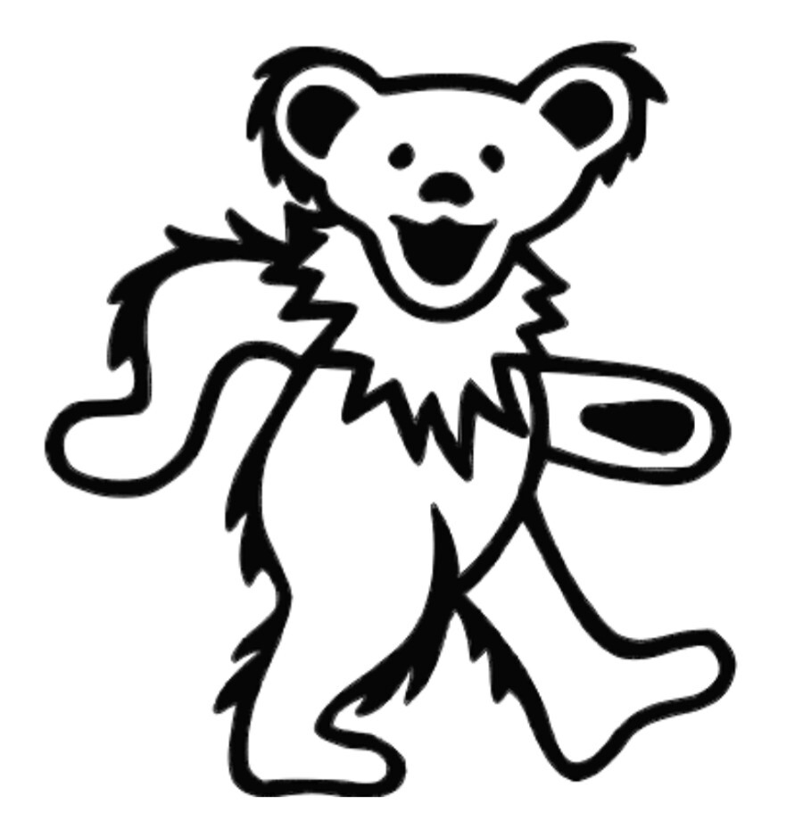Grateful Dead Bear Vinyl Decal Sticker -Multiple Colors & Sizes- FREE SHIPPING!