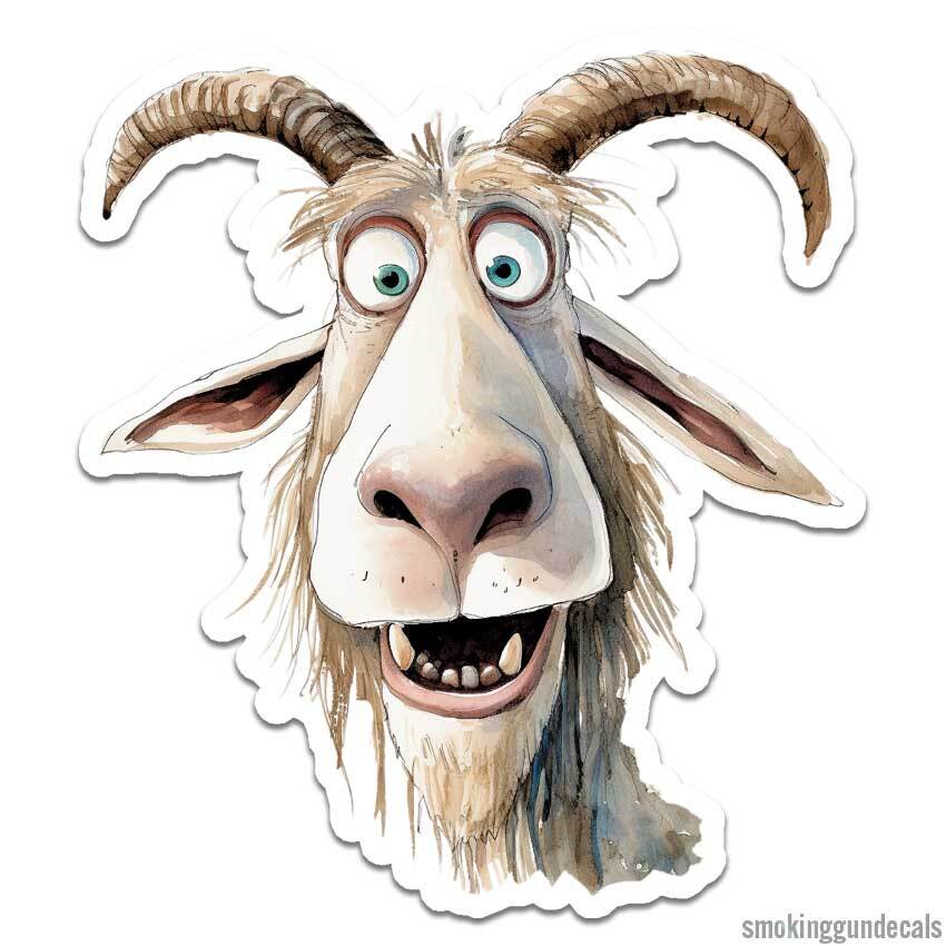 Funny Billy Goat, Vinyl Decal Sticker, Indoor Outdoor, 3 Sizes, #12326