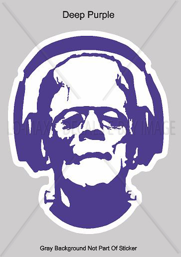 Frankenstein With Headphones Spooky Cool Hot Monster Art Decor Printed Sticker