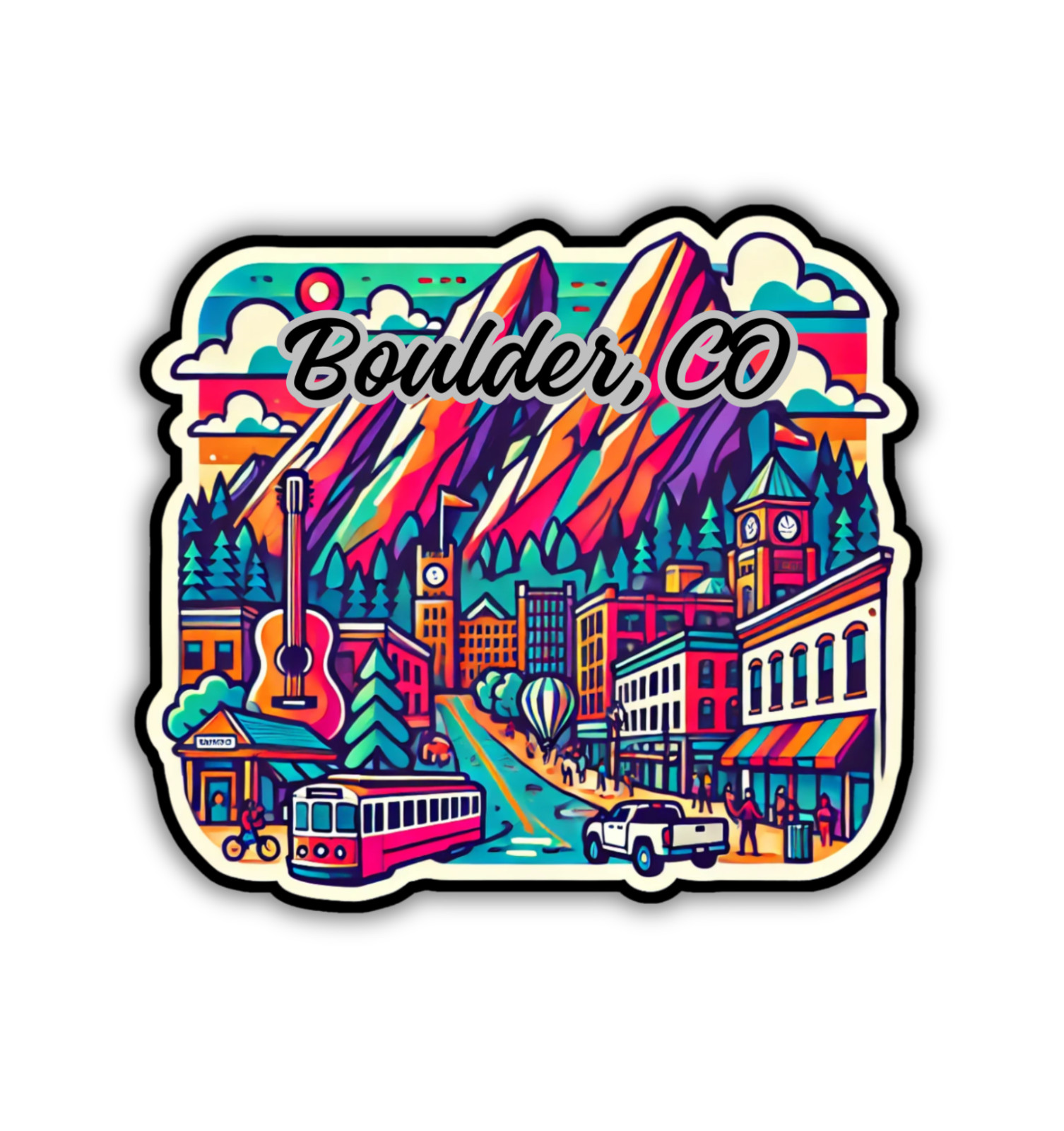 Boulder Colorado Fridge Magnet or Laptop Sticker