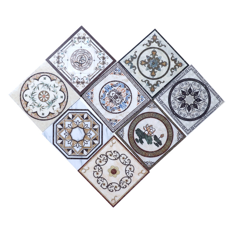 10PCS Tiles Stickers PVC Floral DIY Self-adhesive Home Wall Floor Decor Square