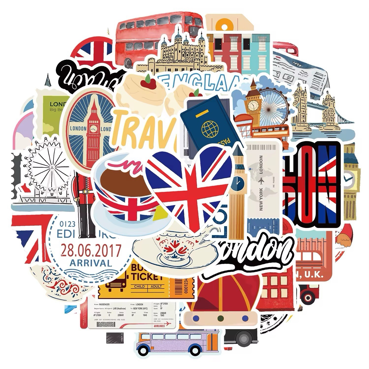 10 Random British Travel Tourist Stickers Culture Decals London Free Shipping!