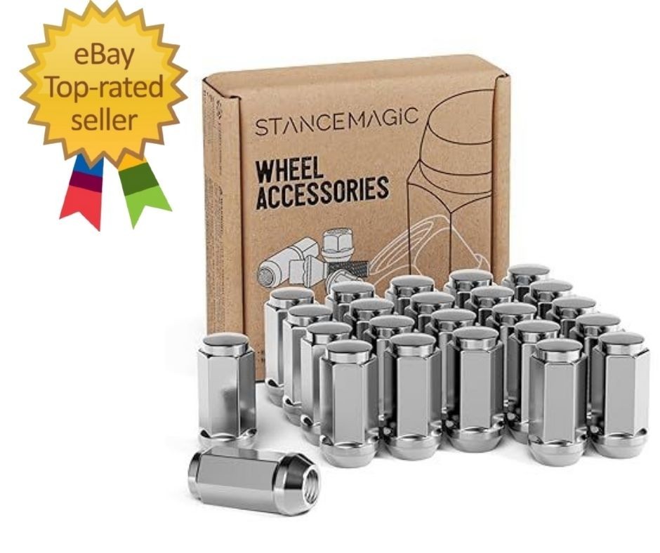 24pcs Bulge Closed End Lug Nuts – 1/2×20 Threads, Cone Seat – Installs with 3/4