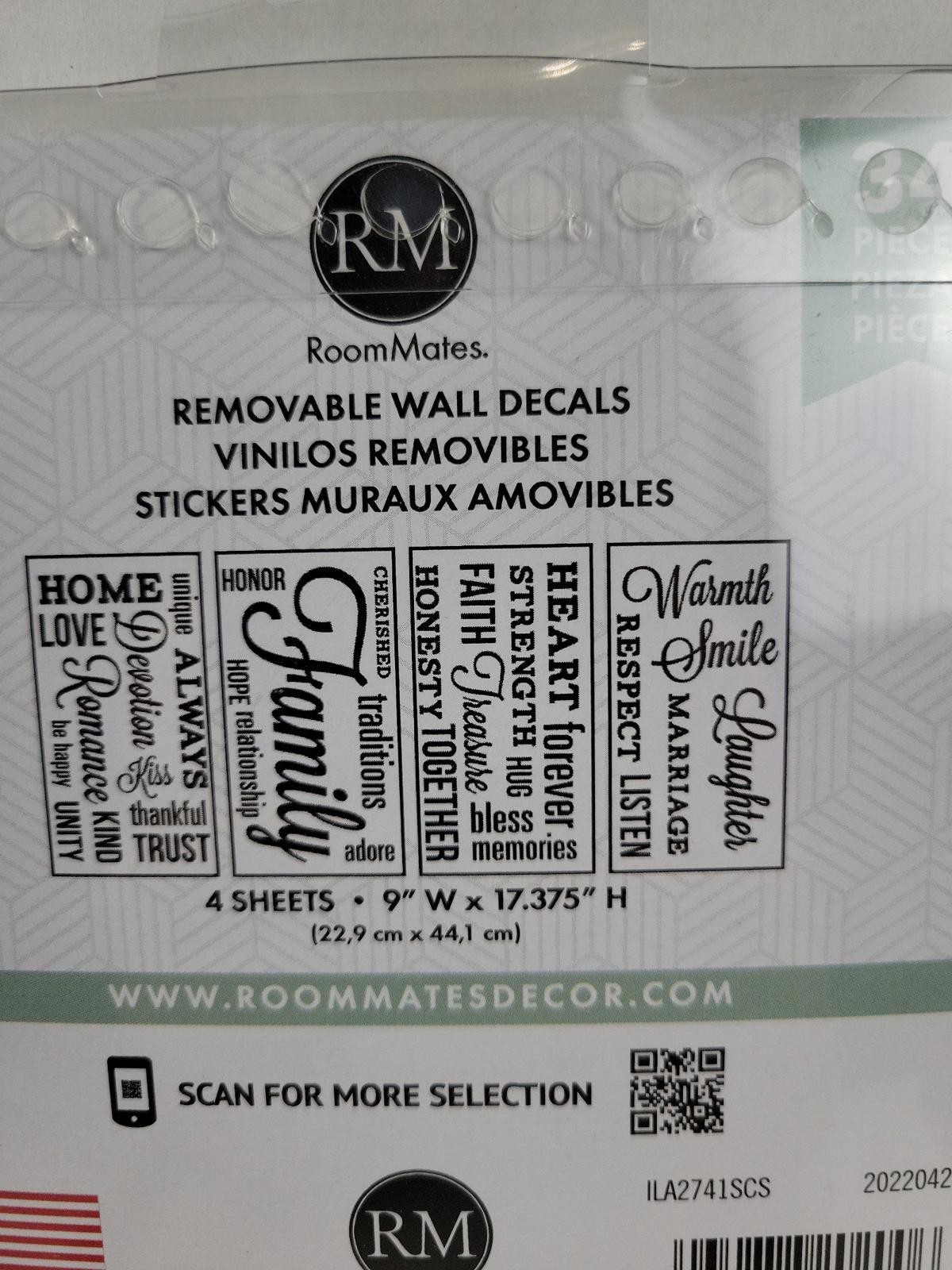 RoomMates Removable Wall Decals Home Decor NEW