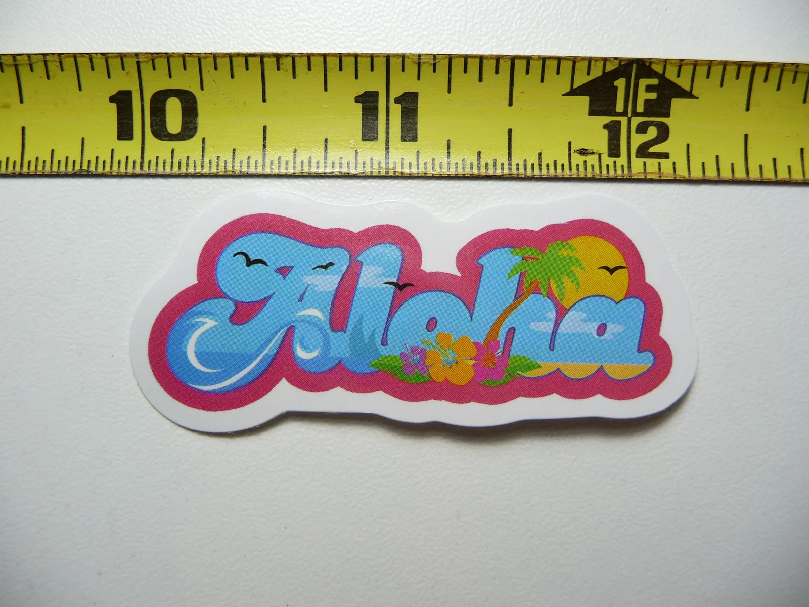 ALOHA BIRDS PALM HIBISCUS SMALL STICKER DECAL TROPIC SCENE VACATION TRIP