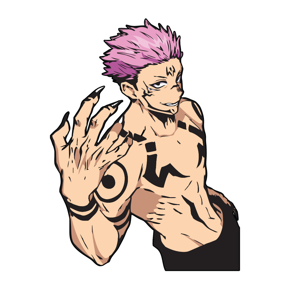Sukuna Jujutsu Kaisen sticker, glossy finish and vibrant colors 3.75"W x 5"H