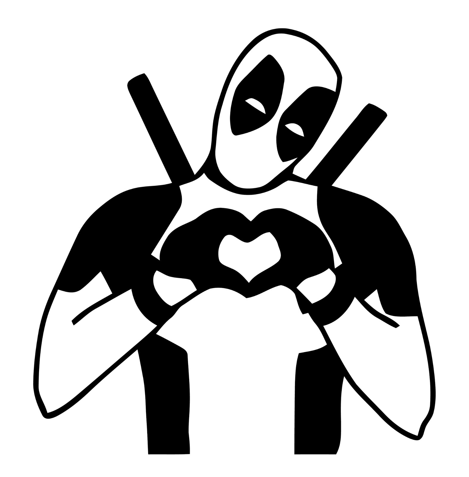 6" Deadpool Heart Hands Comic Book Superhero Vinyl Decal Sticker