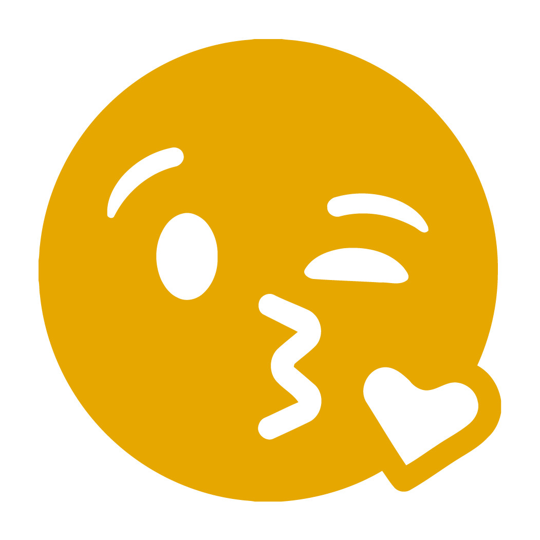 Blowing Kiss Emoji multicolor die cut decal 3×3 Made in USA 6+yr indoor/outdoor