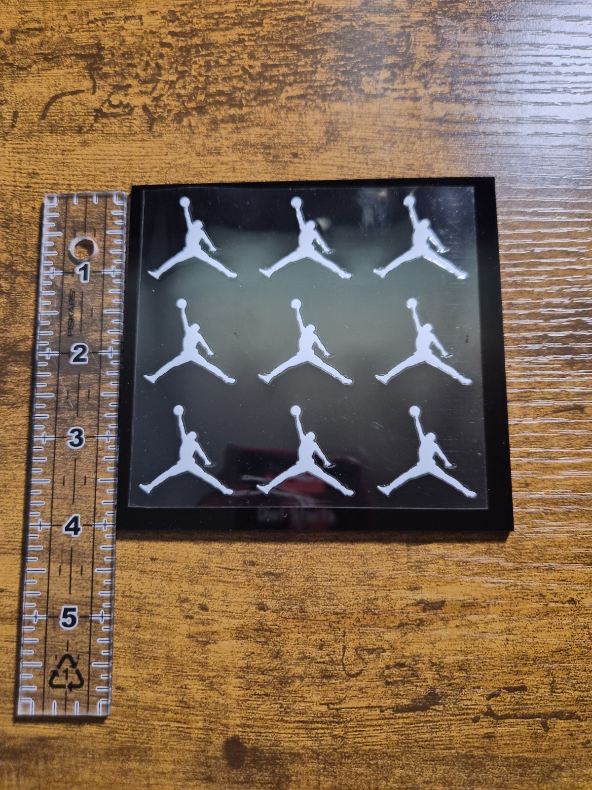 9 pc. AIR MICHAEL JORDAN JUMPMAN Silver UV DTF Decal Sticker waterproof USA