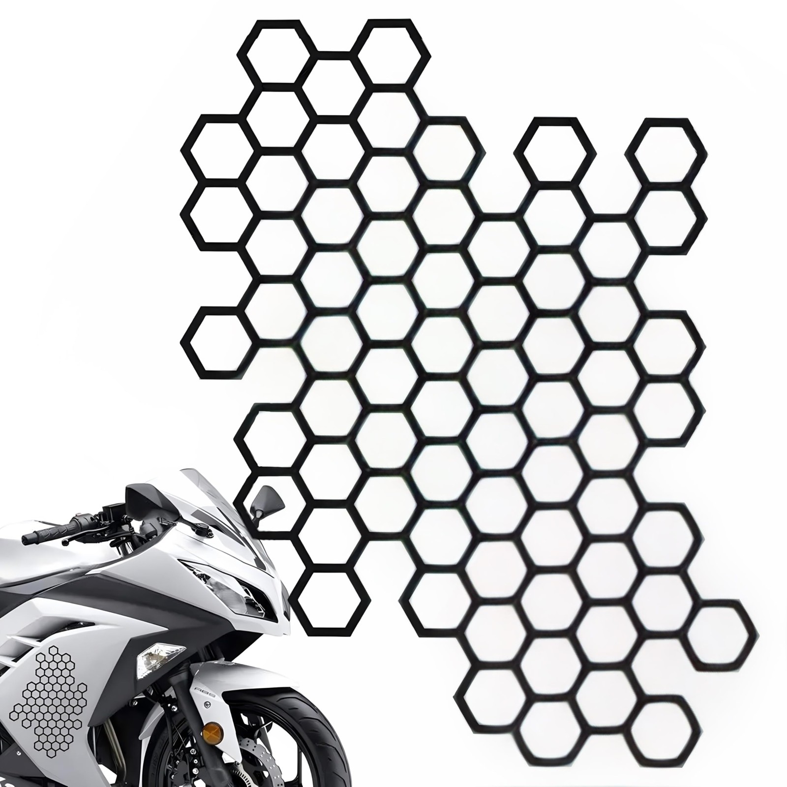 Weather-Resistant Lightweight Decorative Hexagonal Honeycomb Pattern Car Sticker