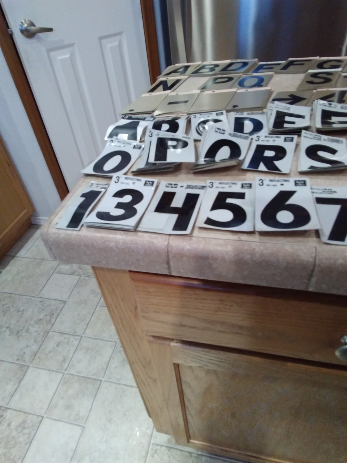 Assorted Vinyl and Metal Self Adhesive Letters & Numbers 3"+ 4" Tall 400+