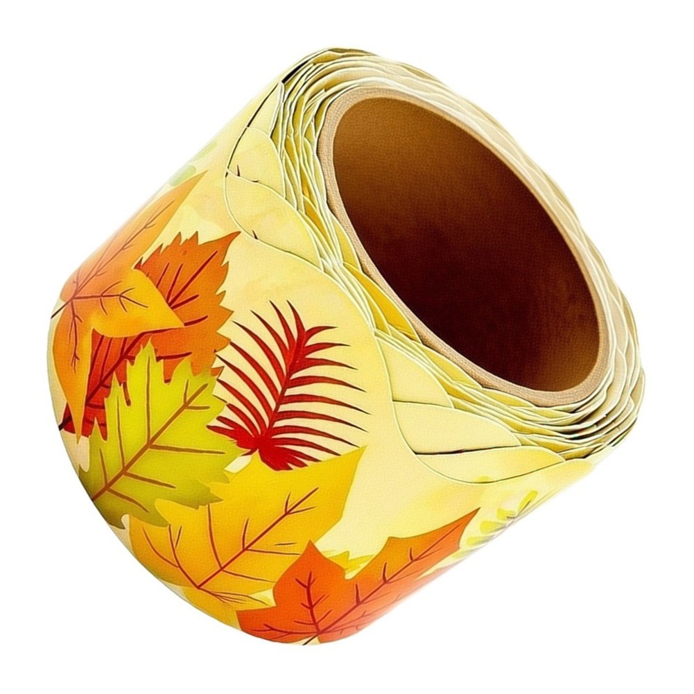 Yellow Paper Maple Leaf Stickers for Office Study Space Decoration 10 Meters