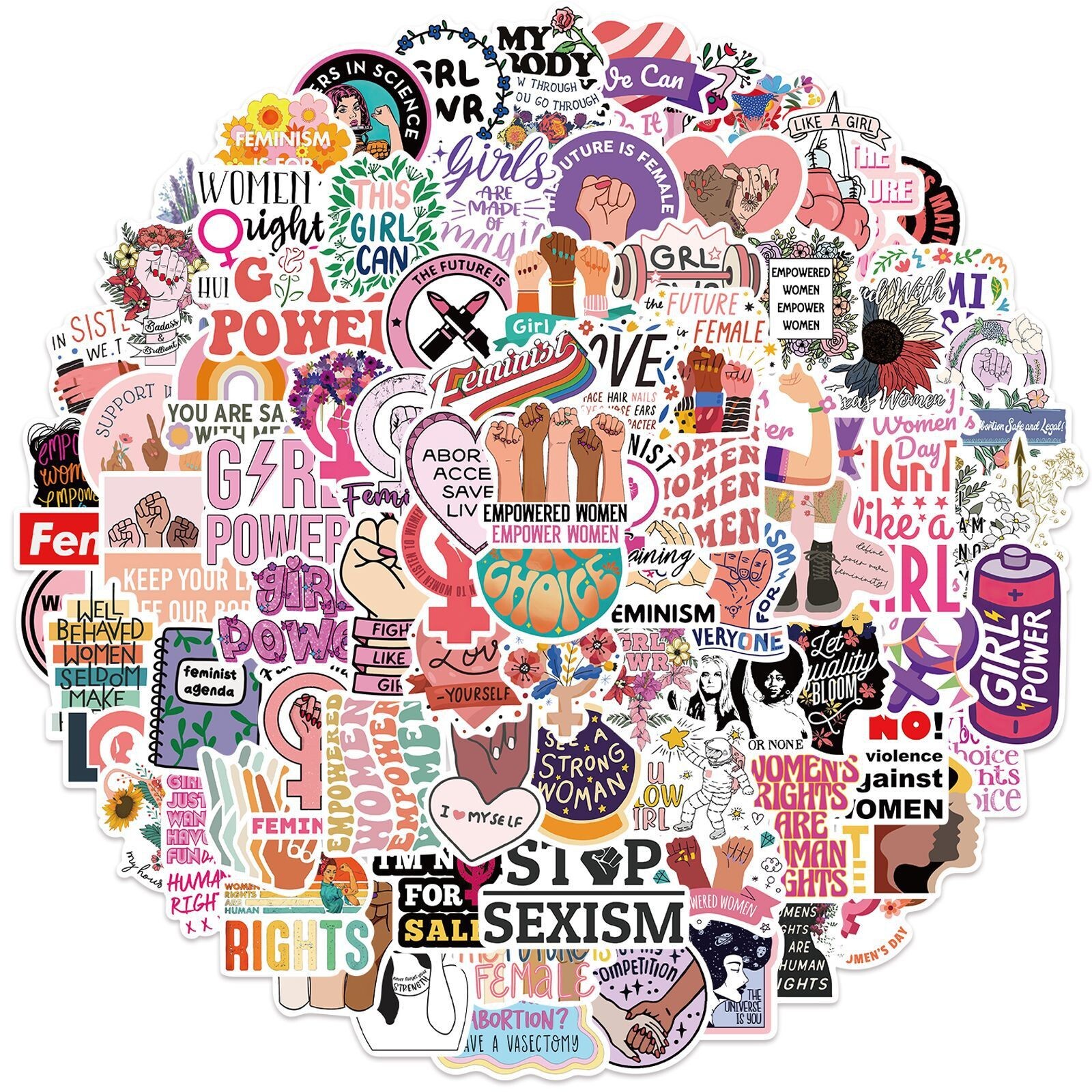 200pcs Feminist Stickers, Pride Queer LGBTQ Feminism GIRL POWER Equality,#055183