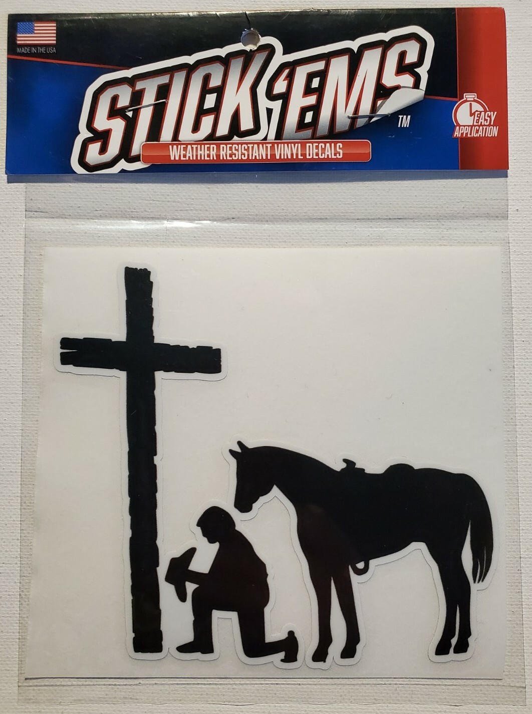Christian Cowboy Church Themed Vinyl Decal for Glass Metal Plastic Surfaces