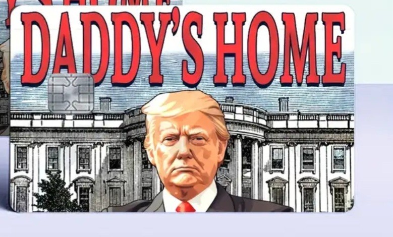 Donald Trump Daddy's Home Credit Debit Card Sticker MAGA Republicans.