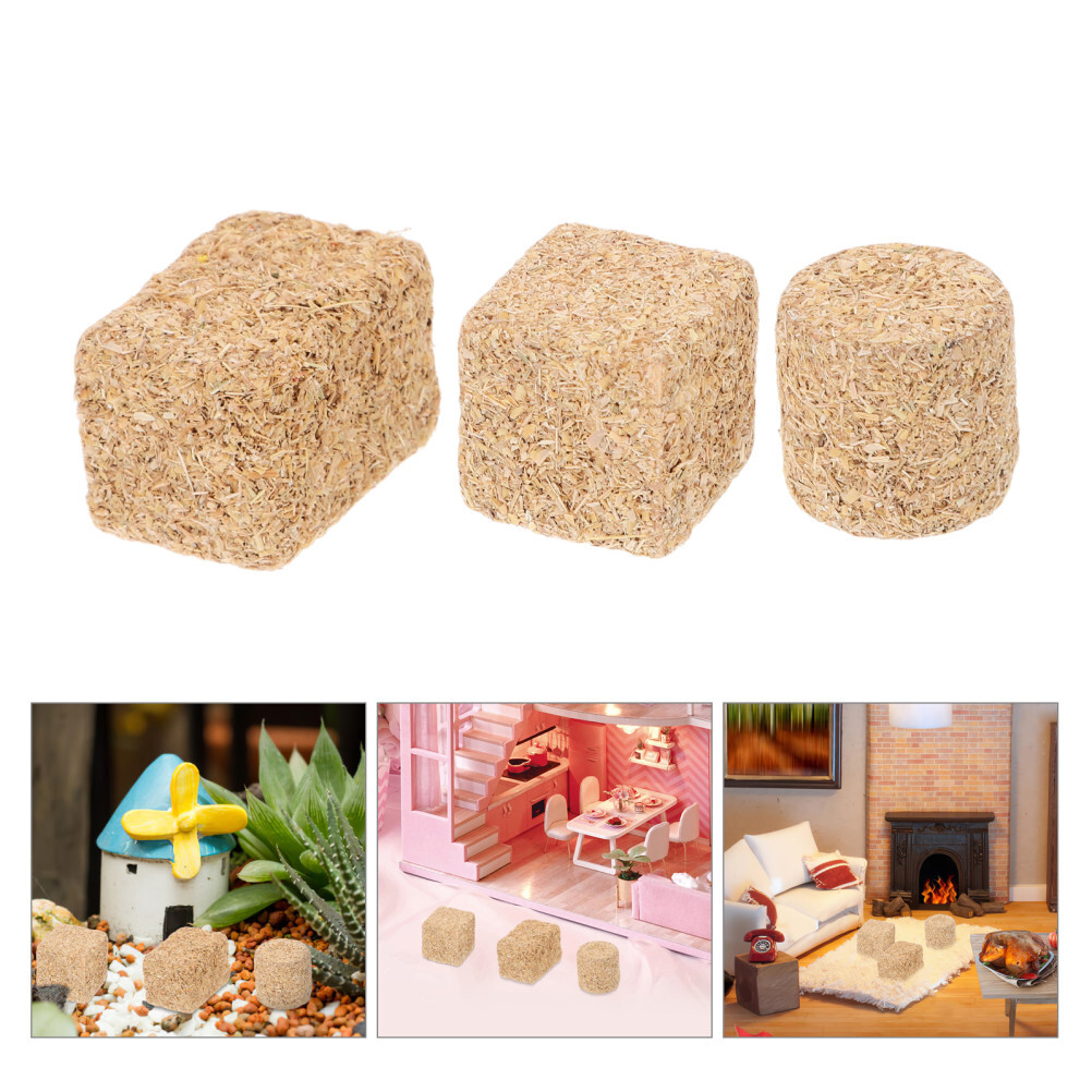 Mini Cylinder Bales Cube Bales Rectangular Bales Mini Hay Bales for Scene Decor